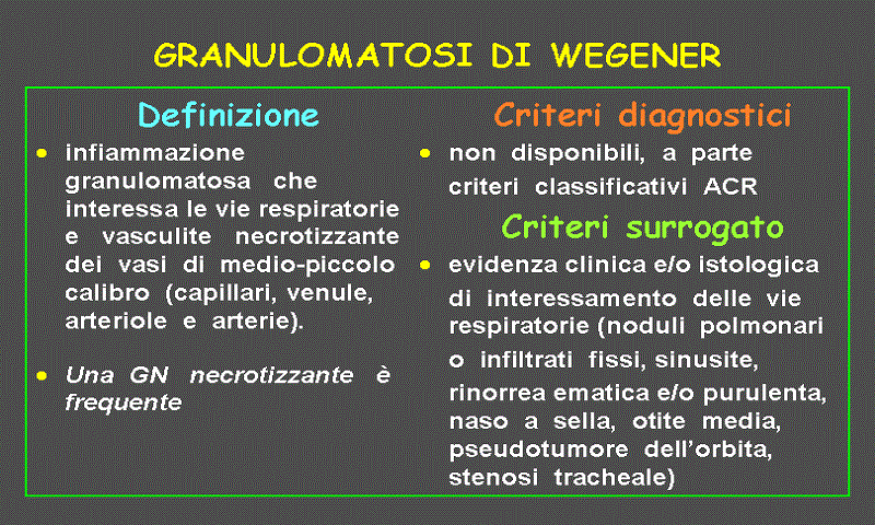 Granulomatosi di Wegener 