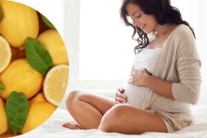 donna incinta e dei limoni
