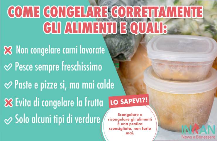 congelare alimenti