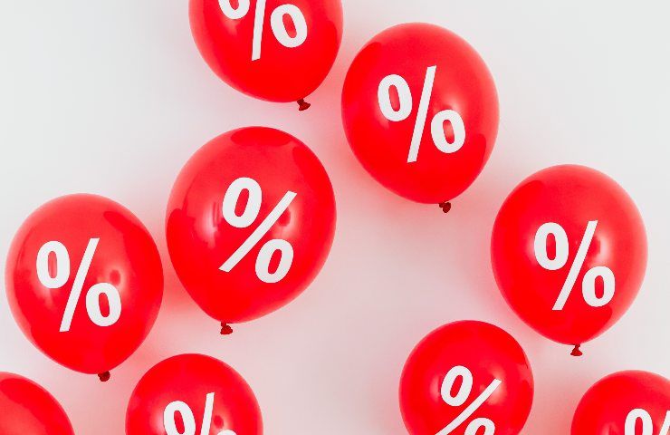 Palloncini con percentuale di sconto