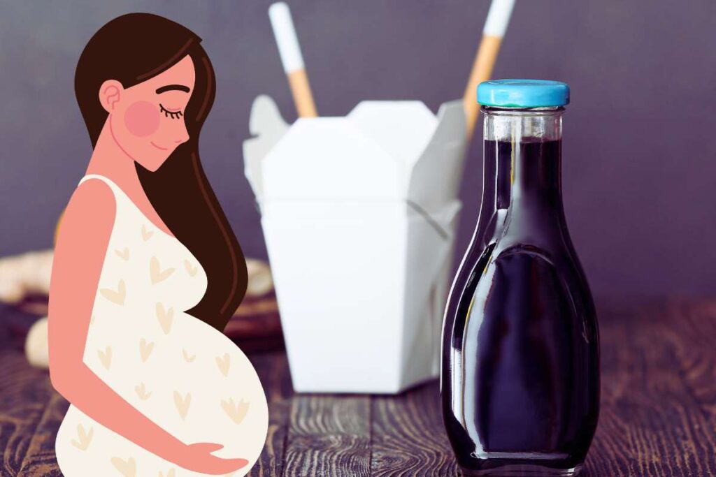 salsa di soia e grafica donna incinta