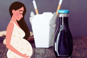 salsa di soia e grafica donna incinta