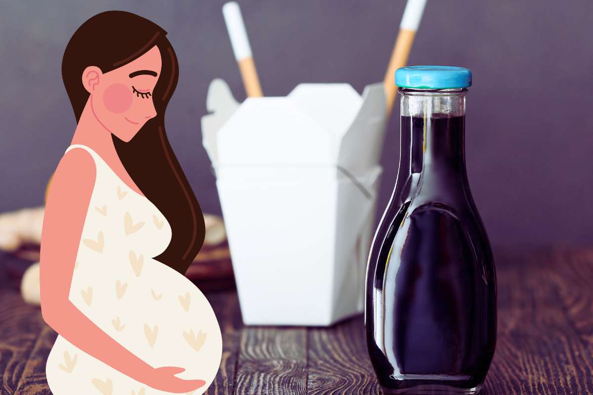 salsa di soia e grafica donna incinta