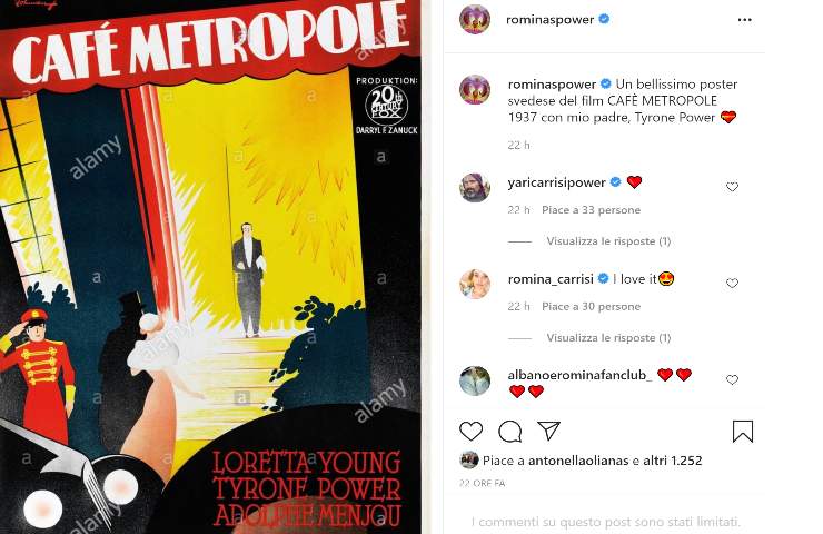Cafè Metropole con il padre di Romina Power