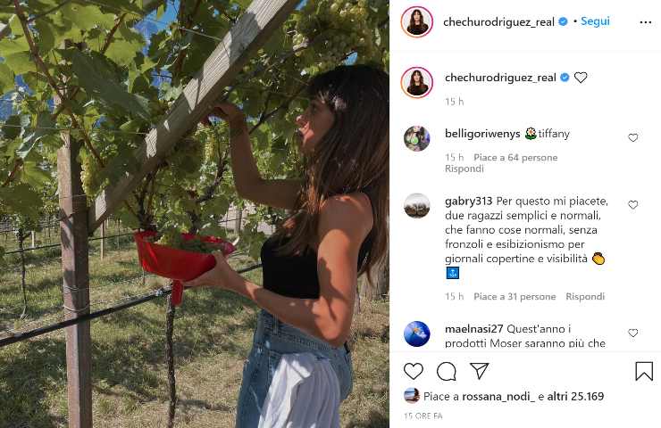 Cecilia Rodriguez nella vigna