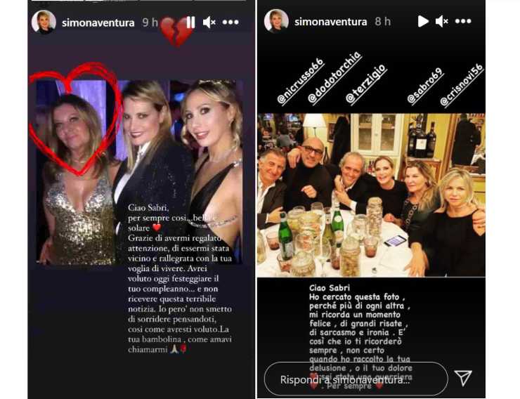 Il post di Simona Ventura