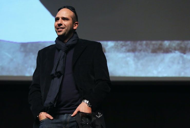 Checco Zalone con l'attrice britannica (Getty Images)