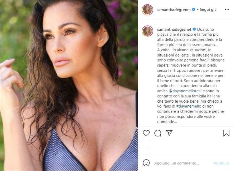 Samantha De grenet in soccorso della Mello