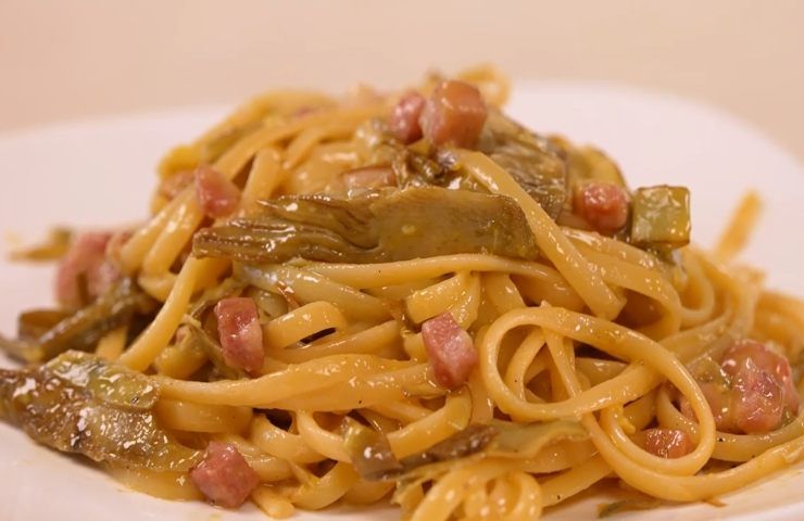 Pasta alla carbonara di carciofi