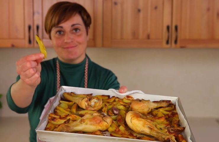 Fusi di pollo al forno con patate