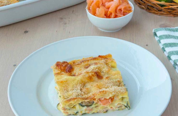 Lasagna salmone e zucchine