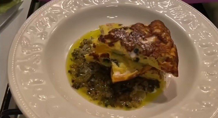 Frittata di verdure con crema melanzane chef Barbieri