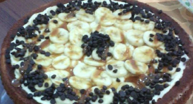 Crostata banane e gocce di cioccolato