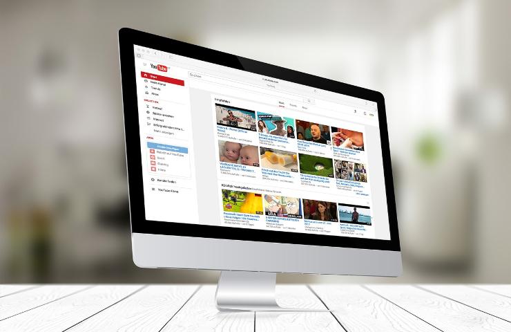 Homepage di YouTube su pc