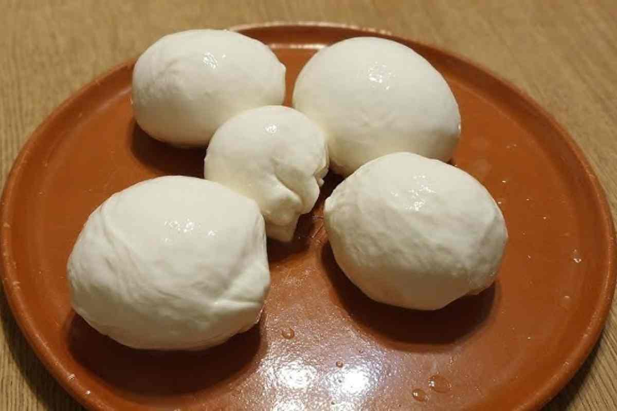 mozzarelle su un piatto