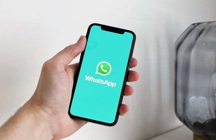 Persona sta avviando Whatsapp sul proprio smartphone