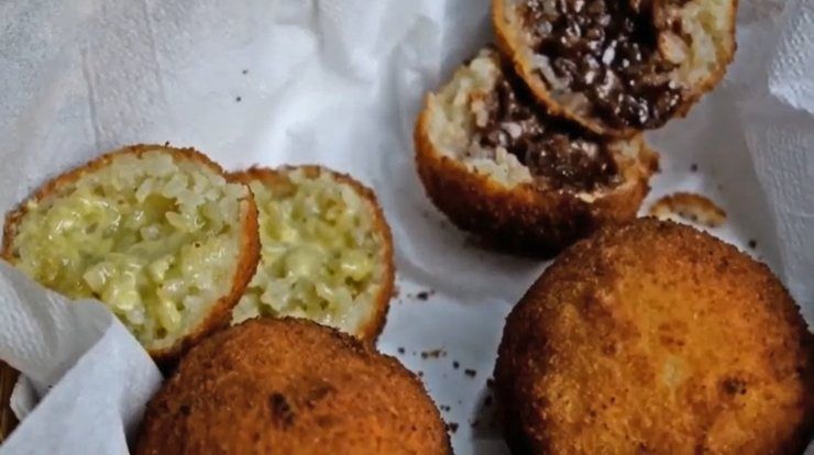 Arancini con cioccolato avanzato dalle uova