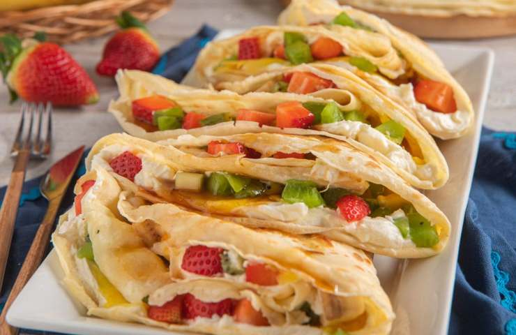 Crepe con creme cheese e frutta