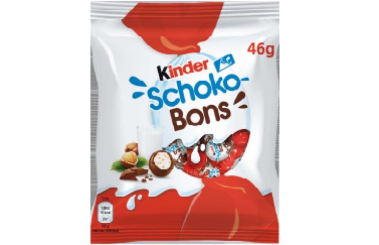 La confezione di Kinder Schoko Bons richiamati