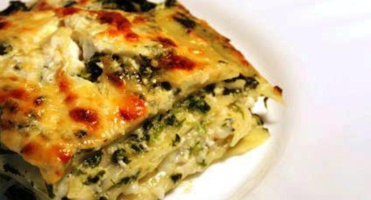 Lasagne con scarola funghi e noci light 260 calorie