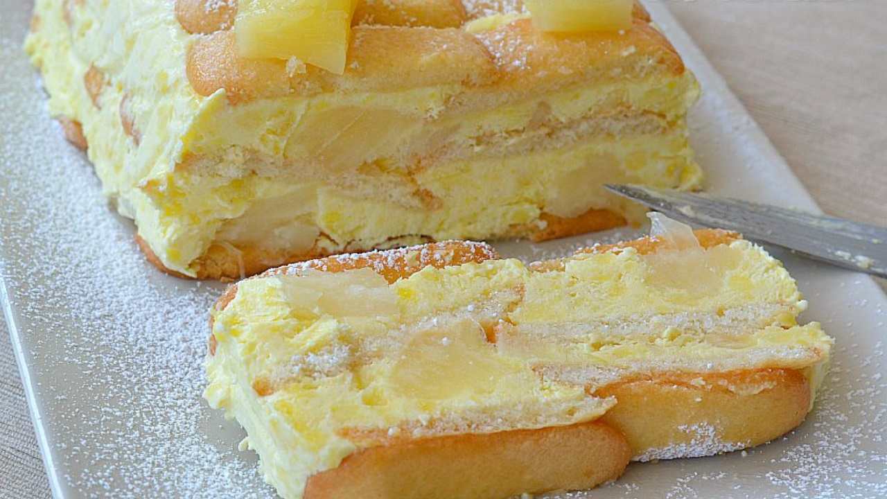 Semifreddo all'ananas senza cottura