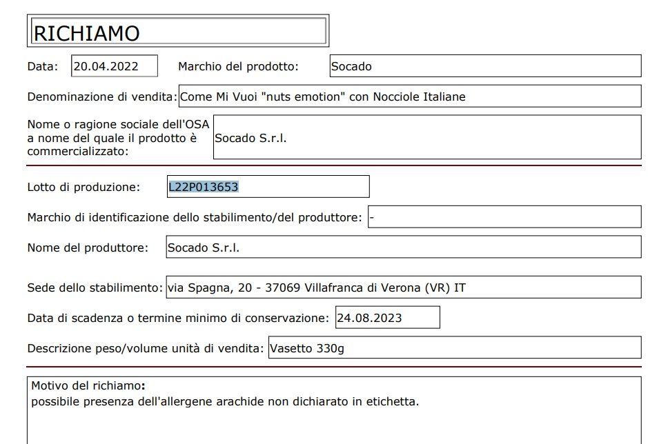 richiamo crema nocciola 