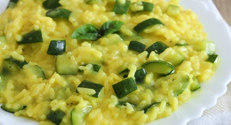 Risotto con zafferano e zucchine