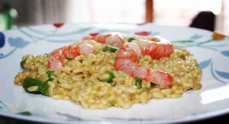 Risotto gamberi e asparagi