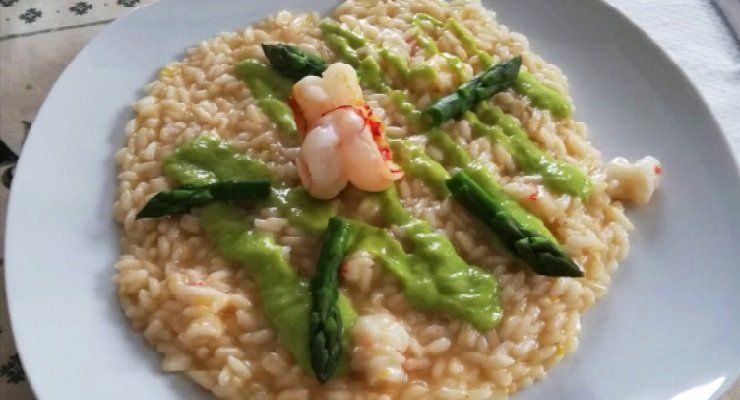 Risotto gamberi e asparagi