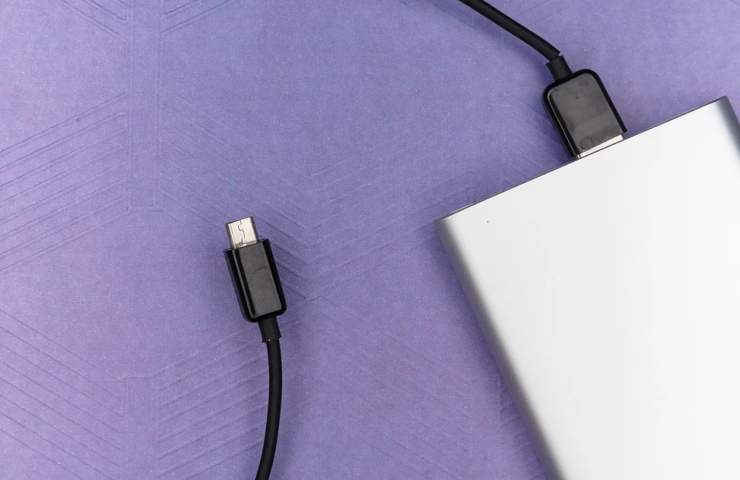 Una power bank pronta per essere collegata