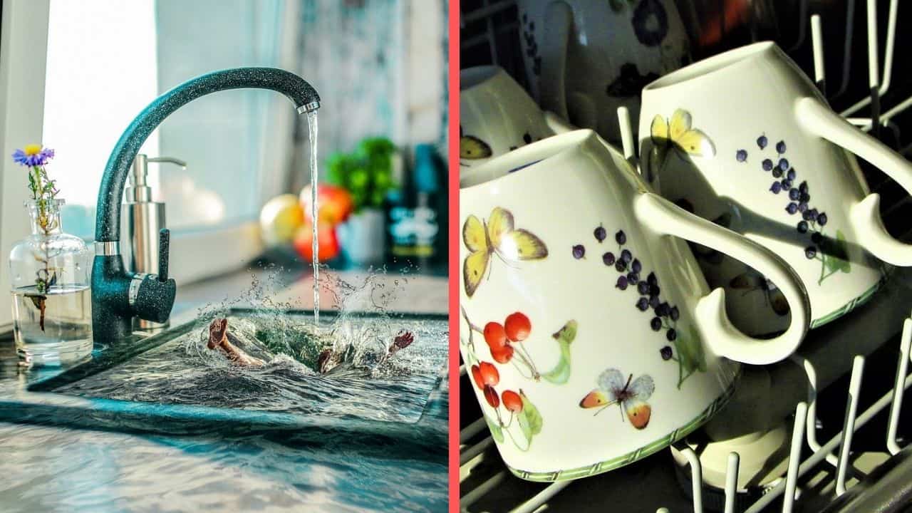 Si consuma meno acqua lavando in lavastoviglie o a mano (Foto Pixabay/Inran)