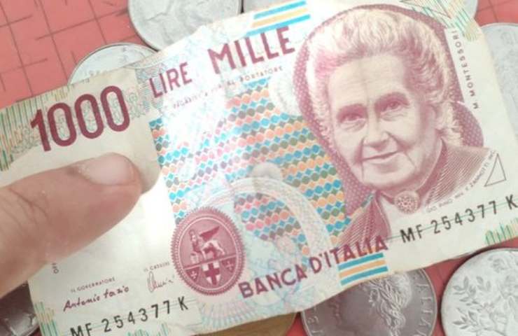 Una banconota da mille lire