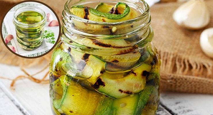 Zucchine grigliate sott'olio saporite