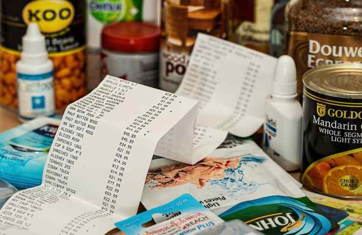 Lo scontrino di una spesa al supermercato