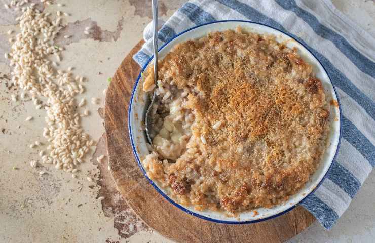 preparazione riso forno gratinato