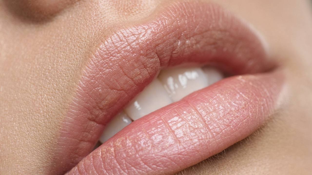 Labbra carnose e sensuali in una mossa