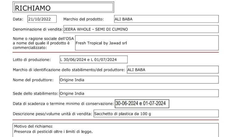 scheda richiamo semi cumino