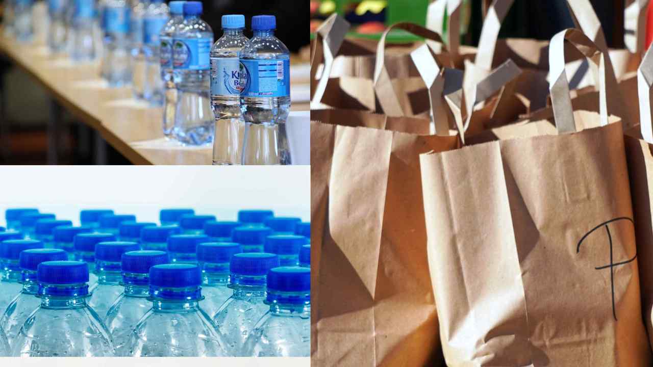 Spesa e bottiglie acqua