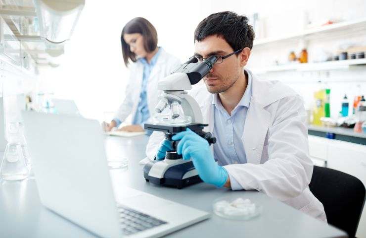 Dei ricercatori al lavoro in laboratorio