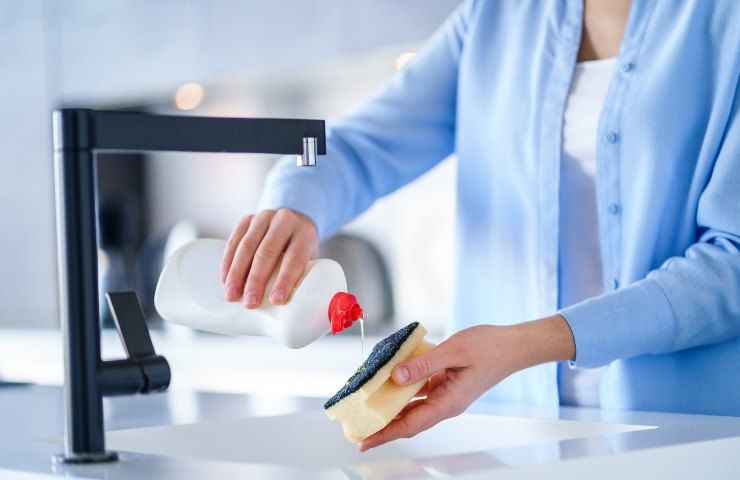 Detersivo dei piatti lavori domestici