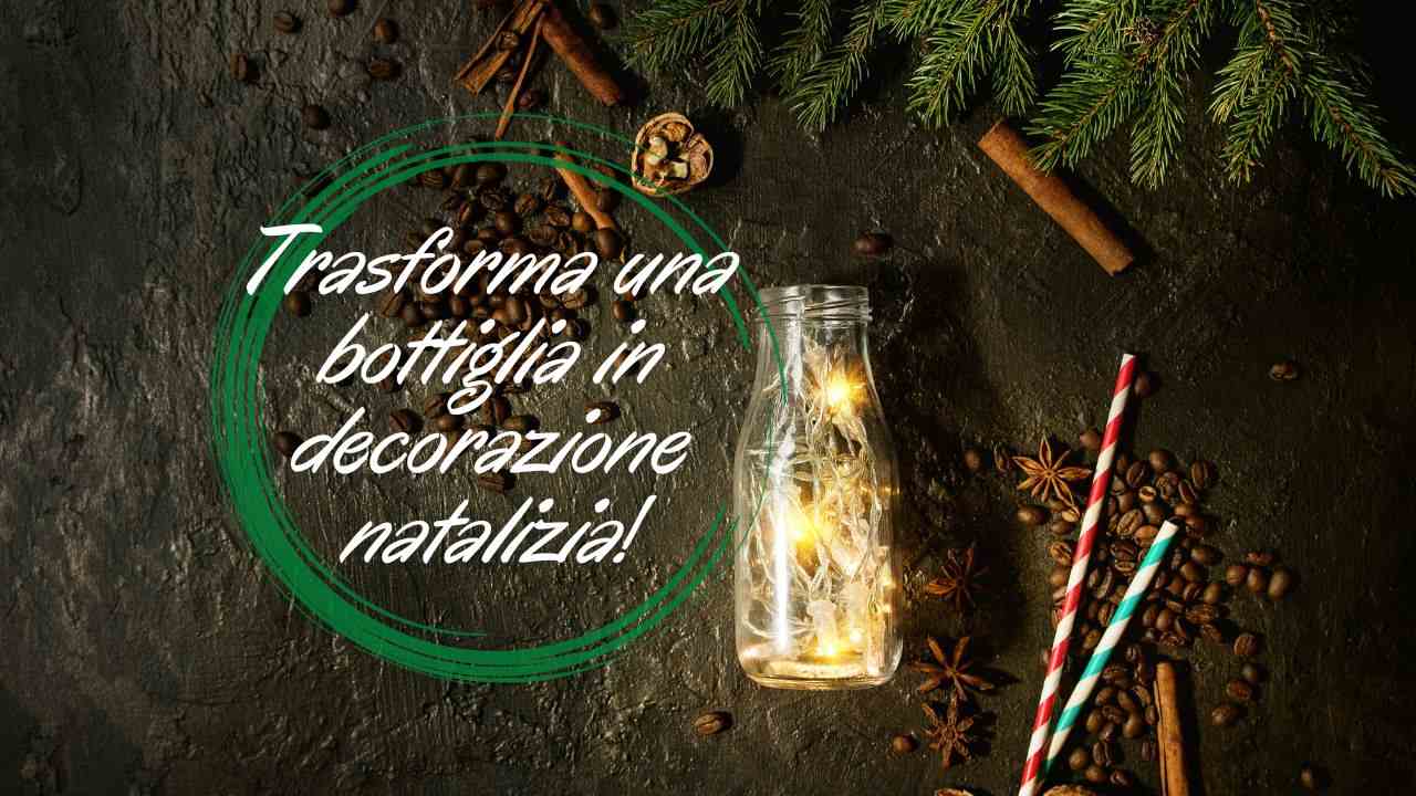 bottiglie decorazione natalizia