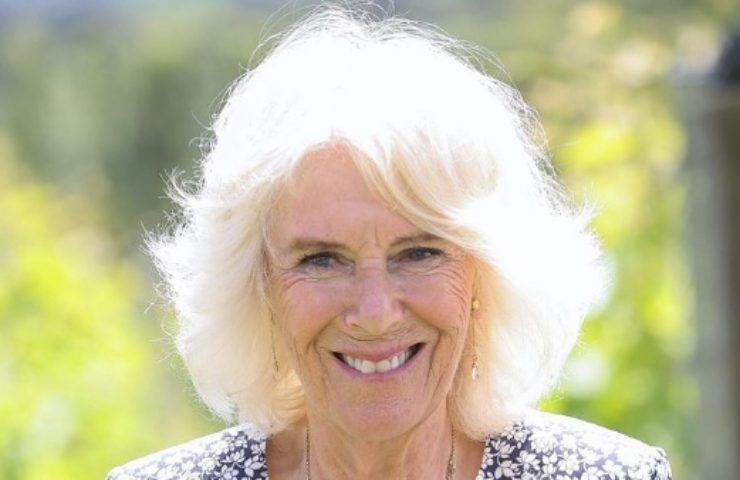 Un primo piano della regina consorte