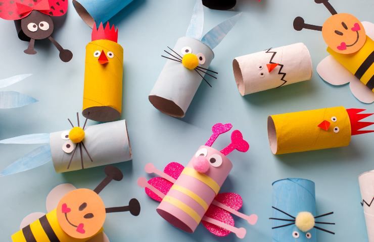 Decorazioni con i rotoli di cartone