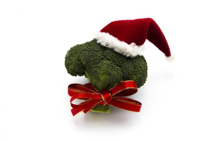 Dei broccoli agghindati a tema Natale (Foto Canva - Inran.it 27122022)