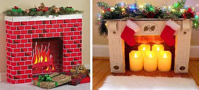 camino natalizio fai da te decorazioni cartone come costruirlo