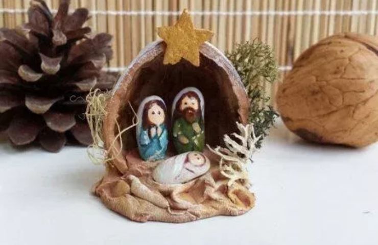 decorazioni Natale gusci noci