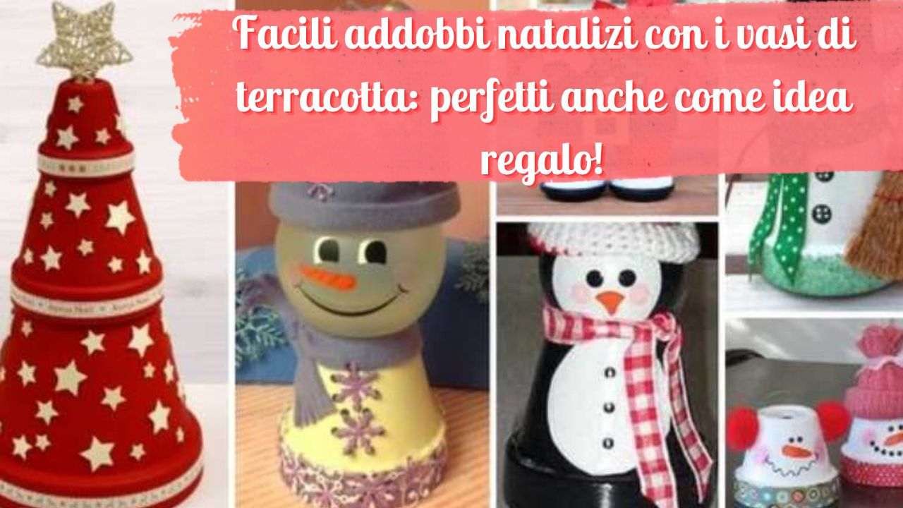 decorazioni natalizie vasi di coccio