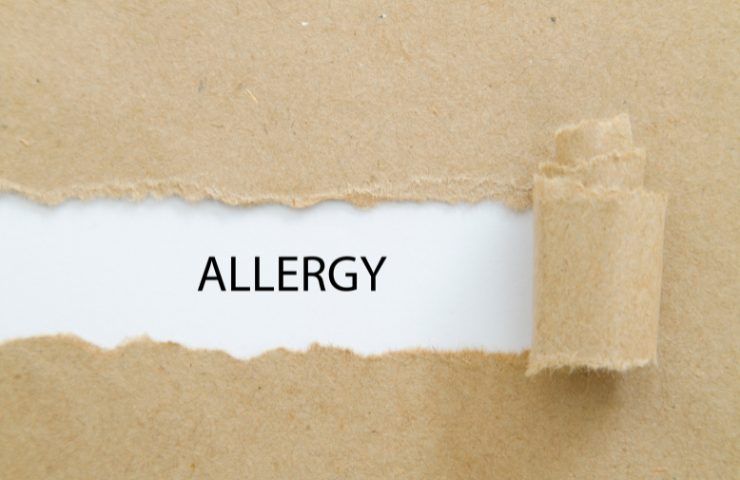 La scritta allergia in inglese