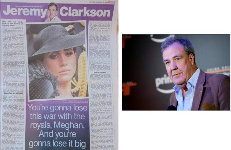 L'articolo di Clarkson ed una sua foto sulla destra