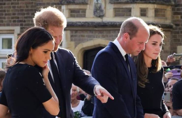 Le due coppie al funerale della regina Elisabetta